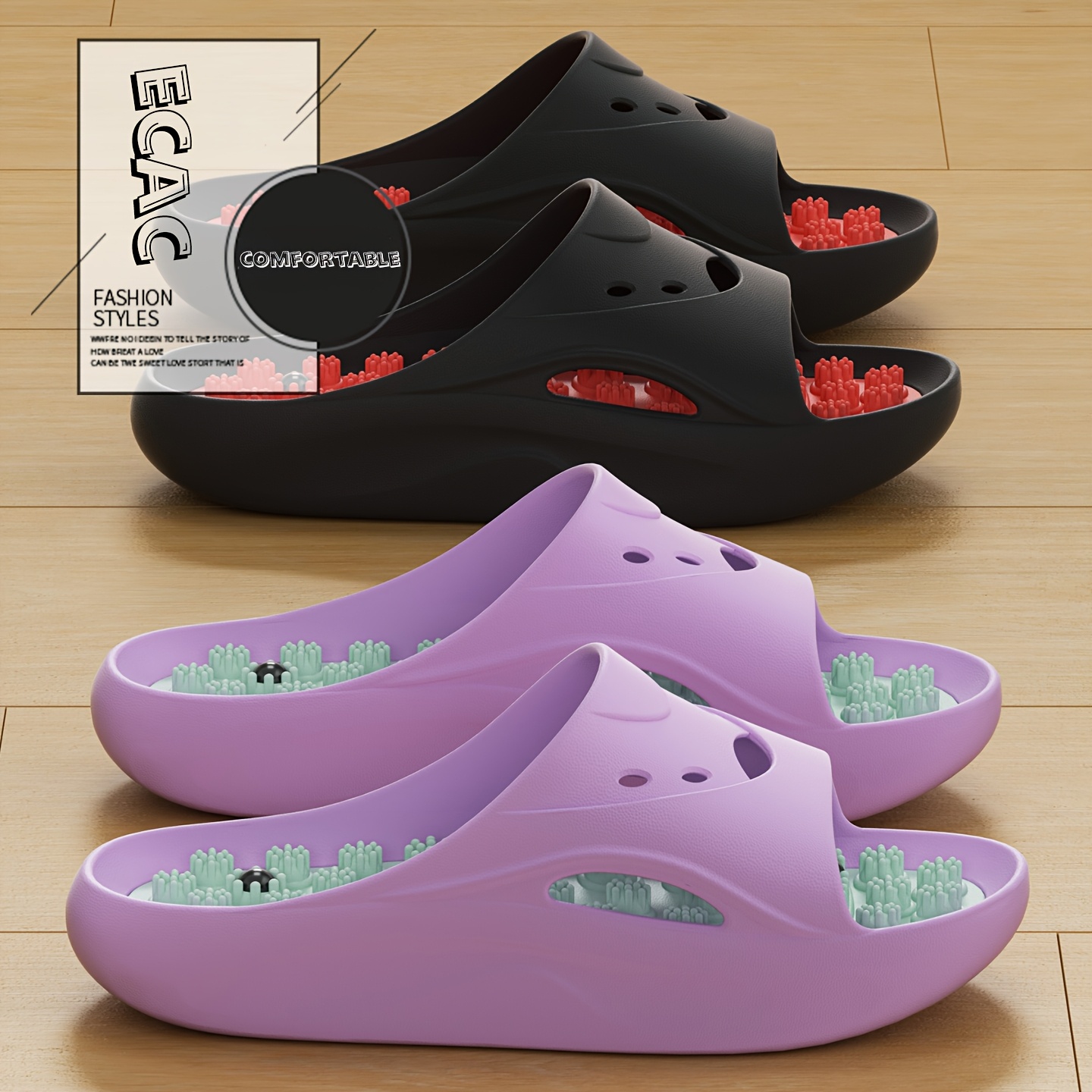 Men'S Shoes Non Slip - Pantuflas de Masaje EVA para Hombre