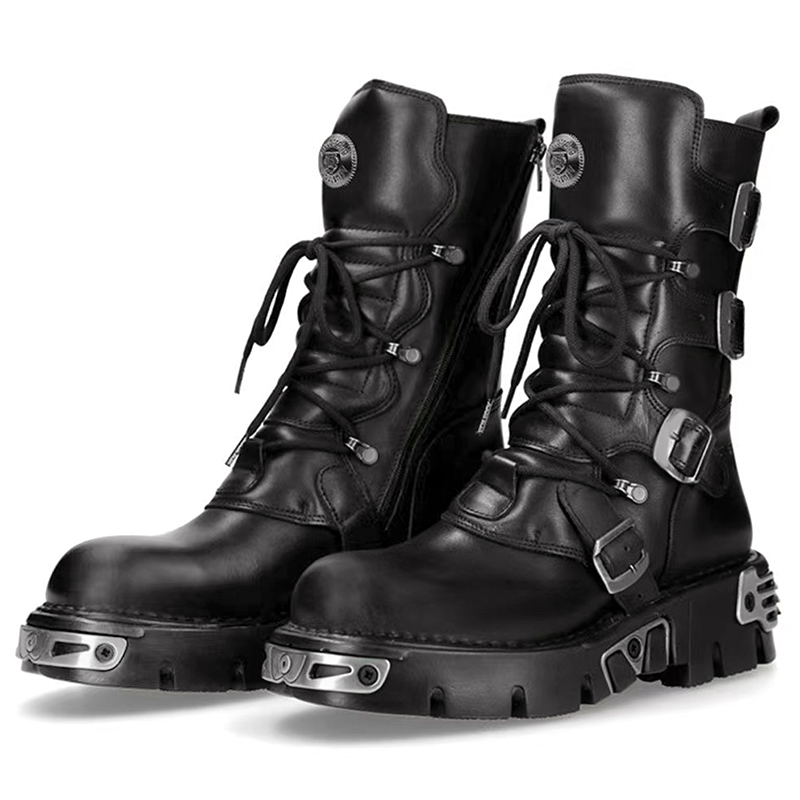 Men Shoes Trends - Botas altas de moto góticas punk