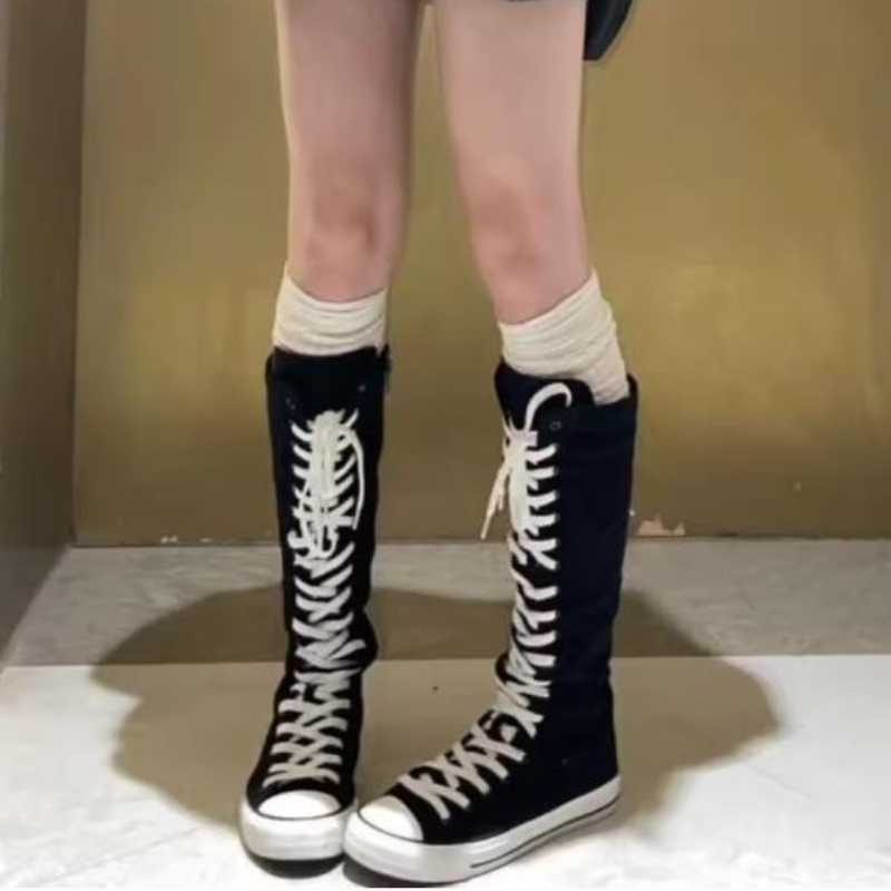 Canvas Sneaker High - Botas 2026 para Mujer, Zapatillas Deportivas