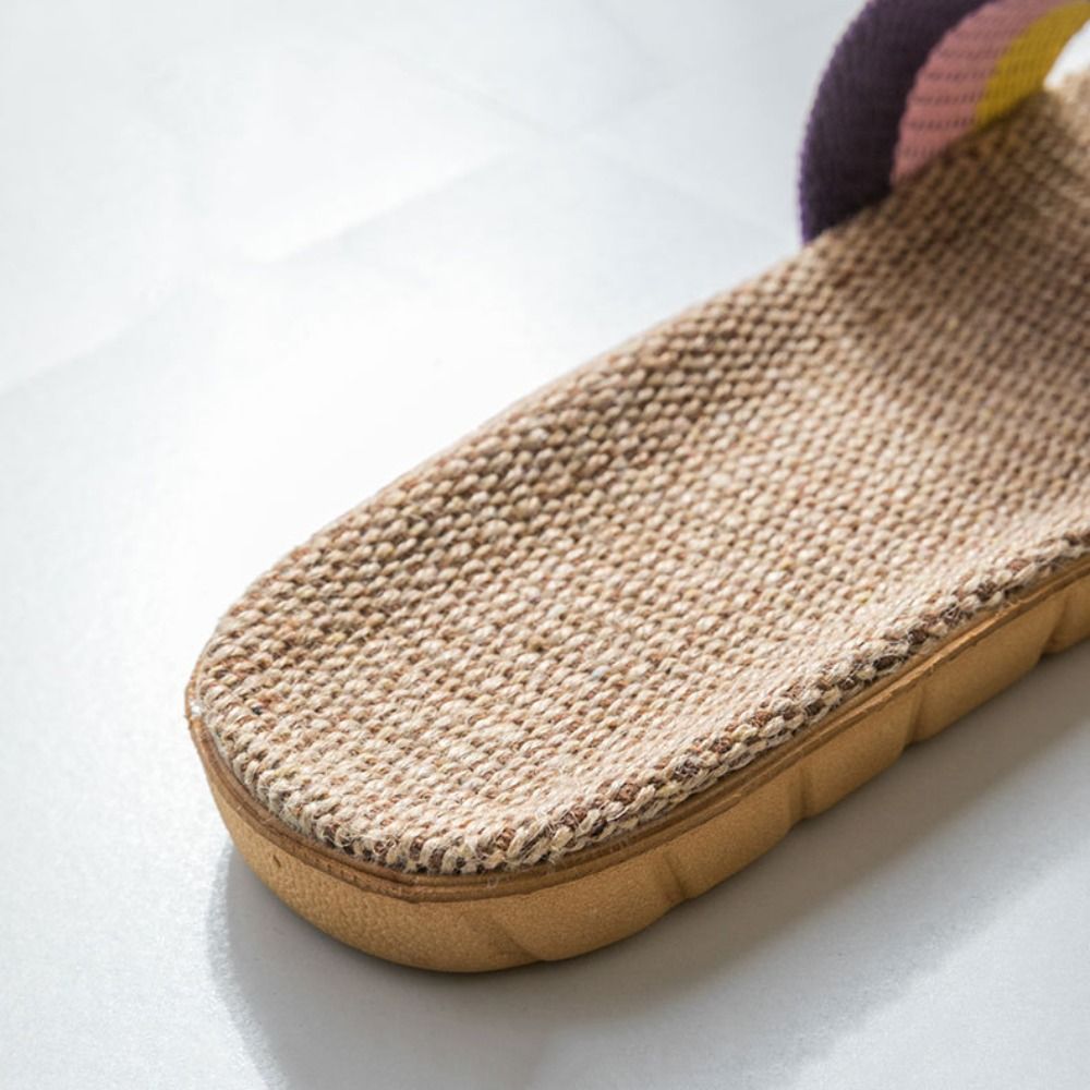Men'S Shoes Non Slip - Pantuflas de Lino de Estilo Étnico,
