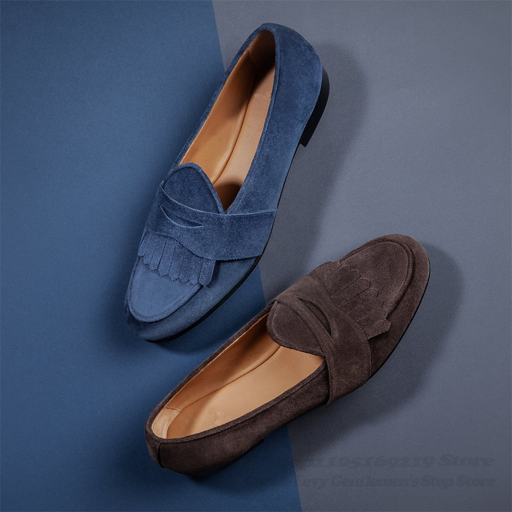 Mocasines de gamuza azul marin - Men Shoes Elegant reseña y precio
