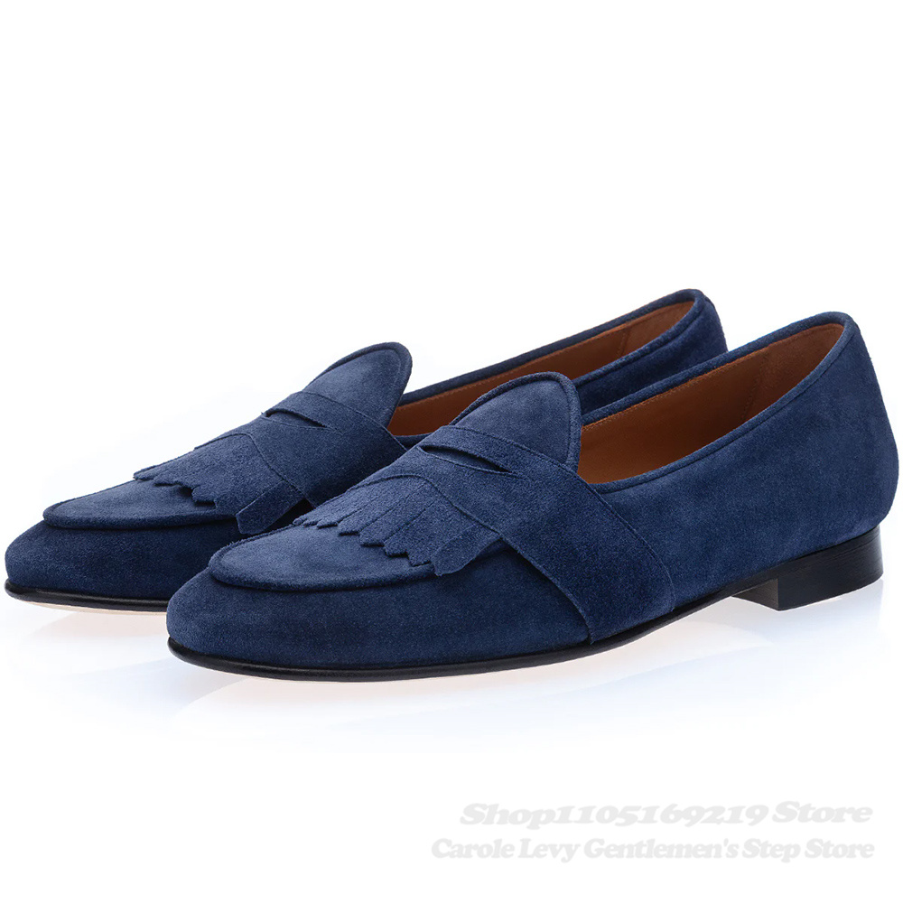 Mocasines de gamuza azul marin - Men Shoes Elegant reseña y precio
